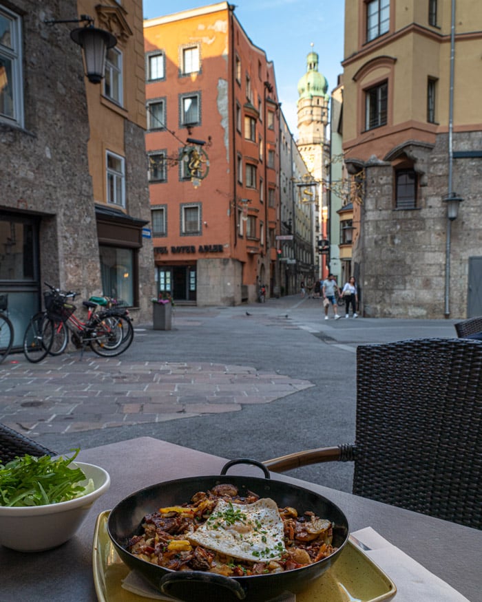 A typical Tiroler Grostl with a view at Flo Jos