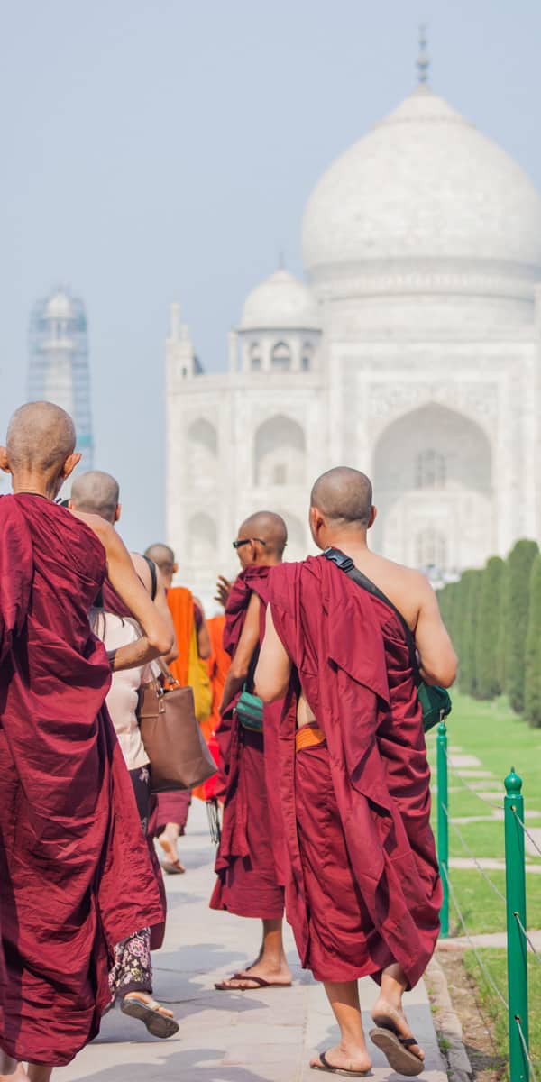 Monks at Taj Mahal