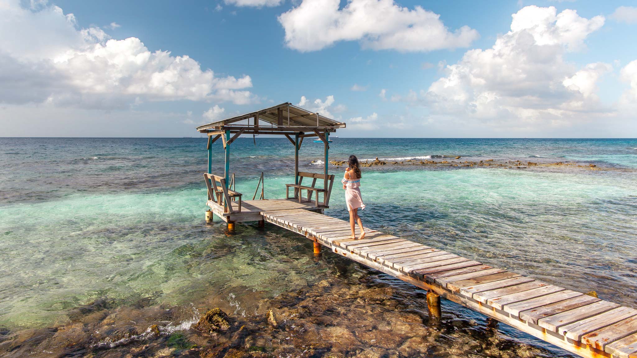 The crystal clear waters of the reef