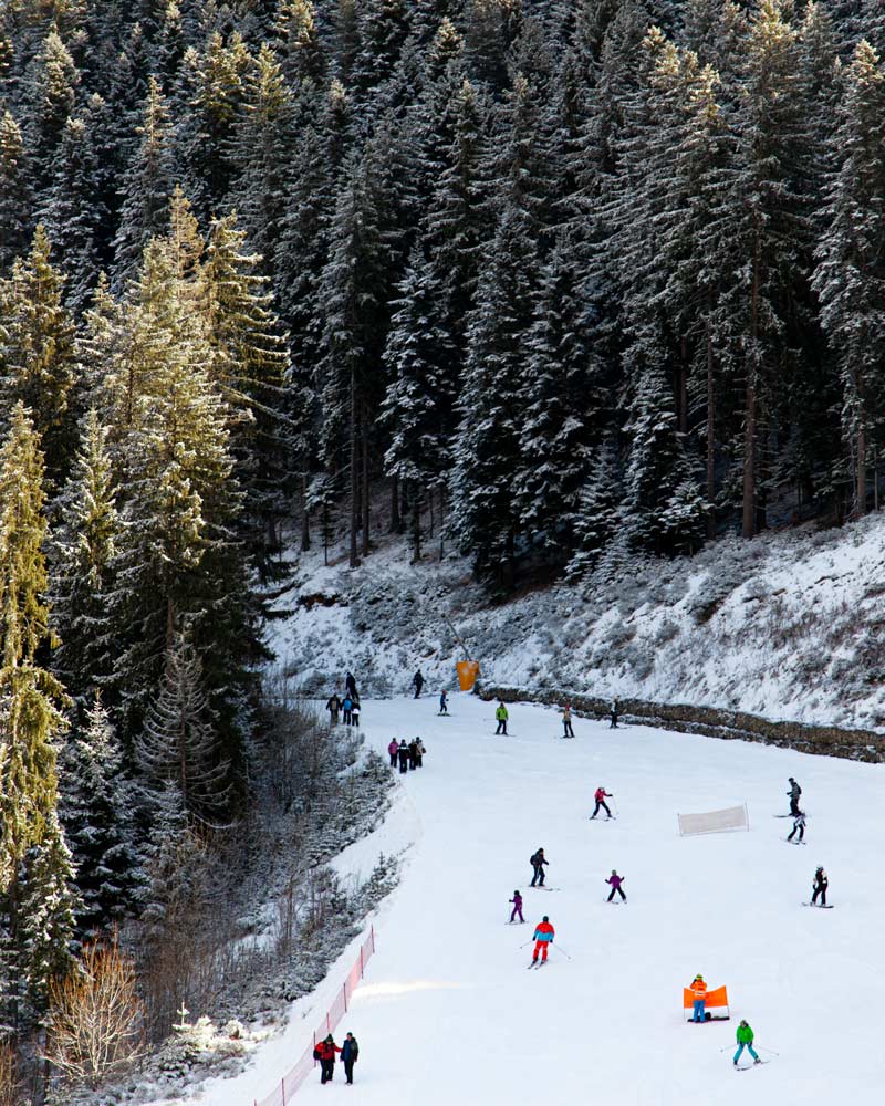 The bottom of a run in Bansko Bulgaria