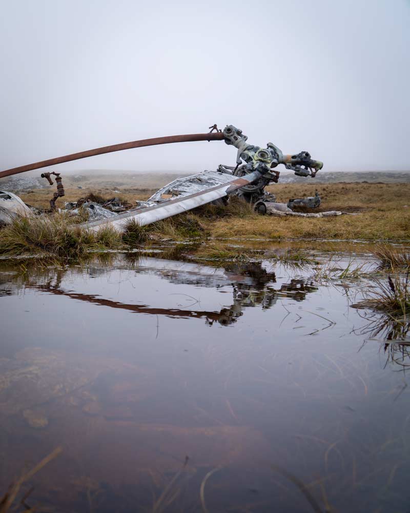 The remains of a plane from the 1982 conflict