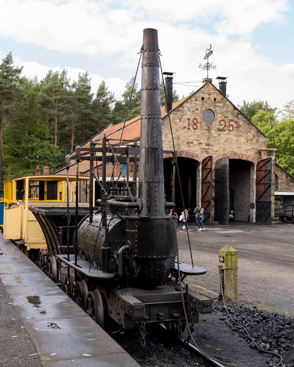 The old steam rail train at Beamish Museum