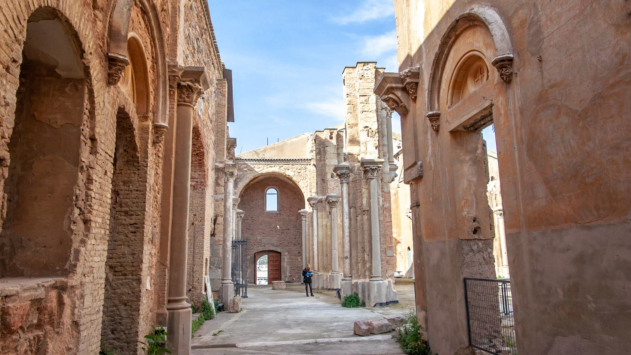 The ruins of an old cathedral in Cartagena Spain