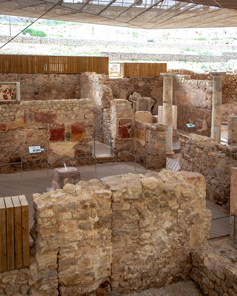 The Roman Forum in Cartagena ruins of the pillars