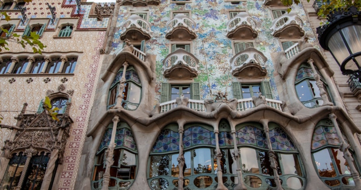 The facade of Casa Batlló, Barcelona