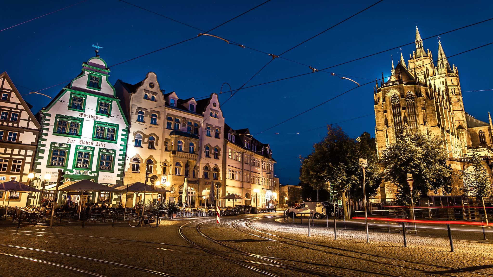 Nightime in Erfurt Thuringia