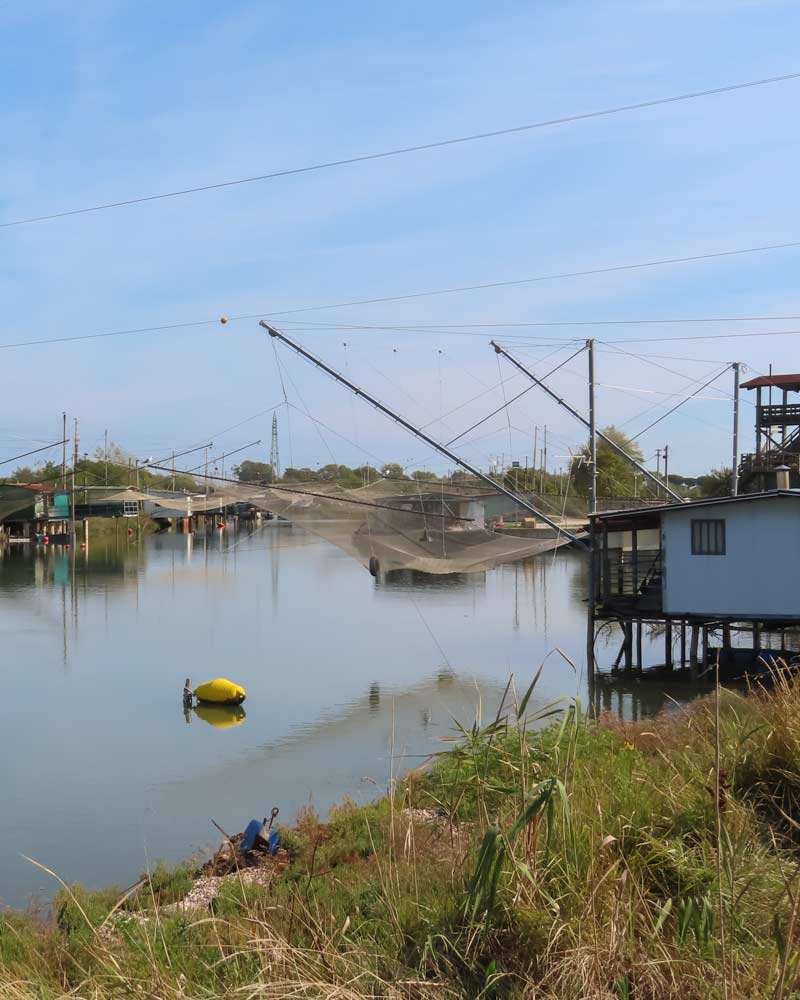 Traditional fishing nets in the Po Delta