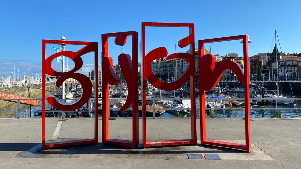 The sign in Gijón, Spain