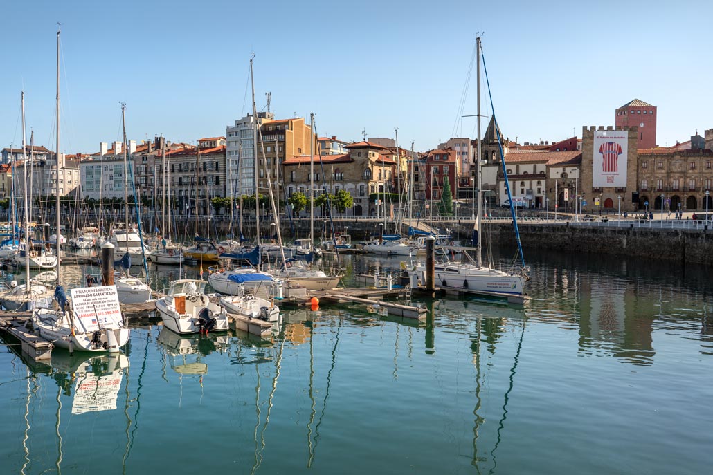 Boats in Gijón Spain