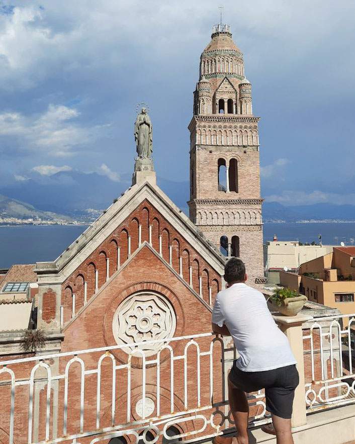 Overlooking Gaeta from our apartment terrace