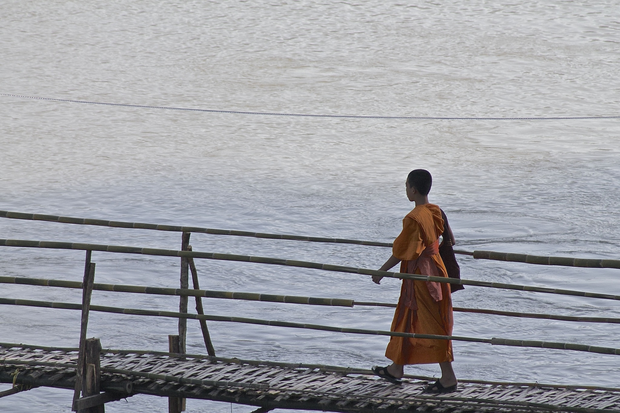 Lao Monk Mekong River