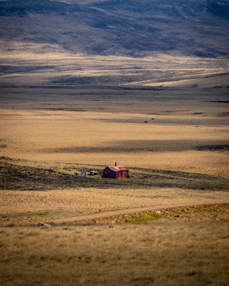 Occasionally a farming hut breaks the landscape