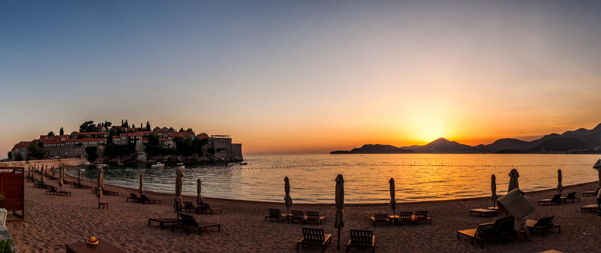 Sunset at Sveti Stefan