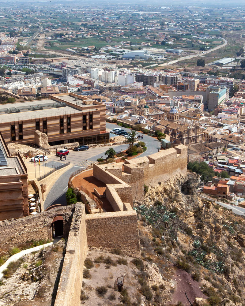 Looking out across Lorca with the castle hotel in frame