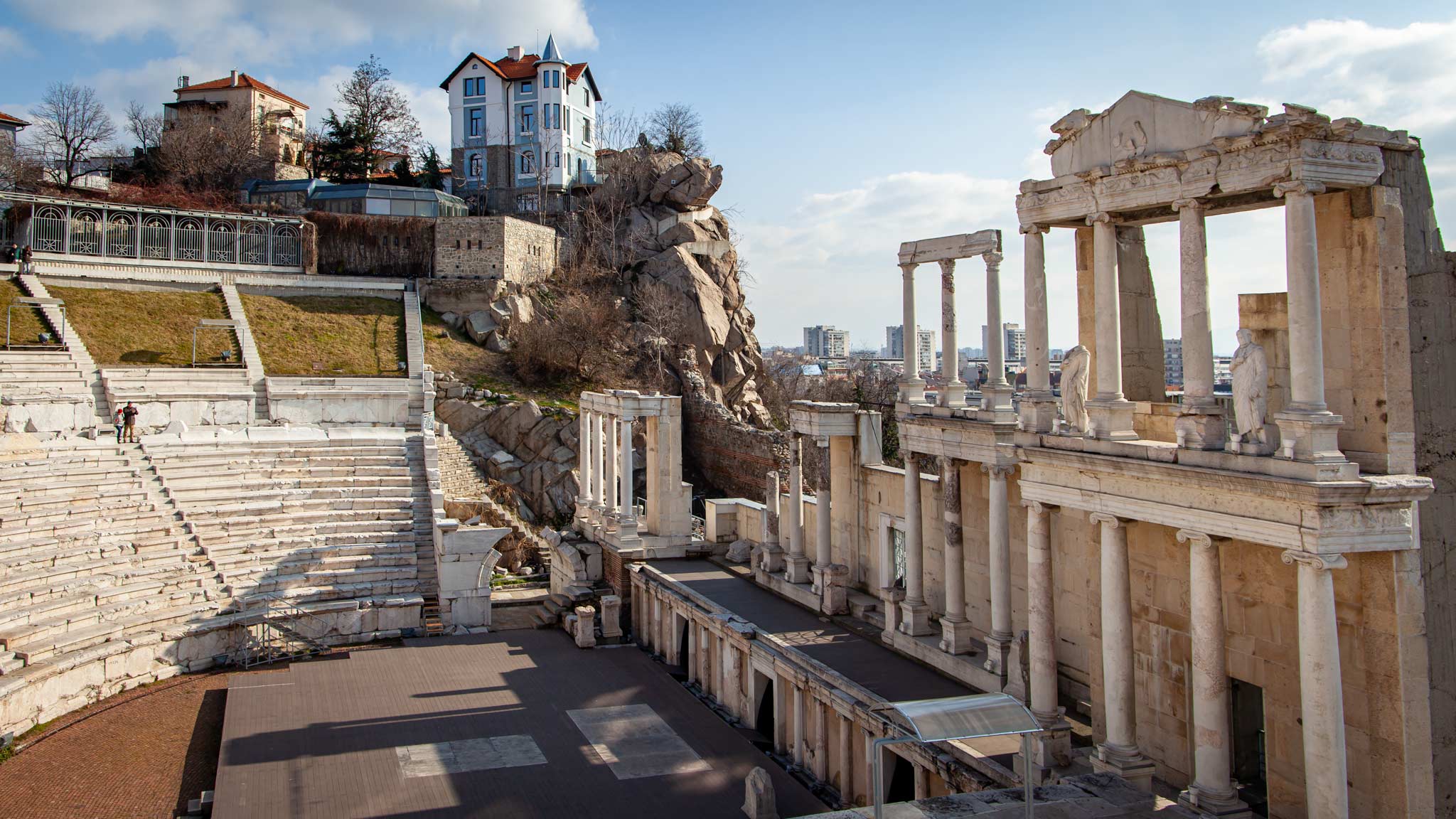 The old Roman amphitheatre in Plovdiv, Bulgaria