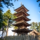 A five tier red pagoda on Sado Island