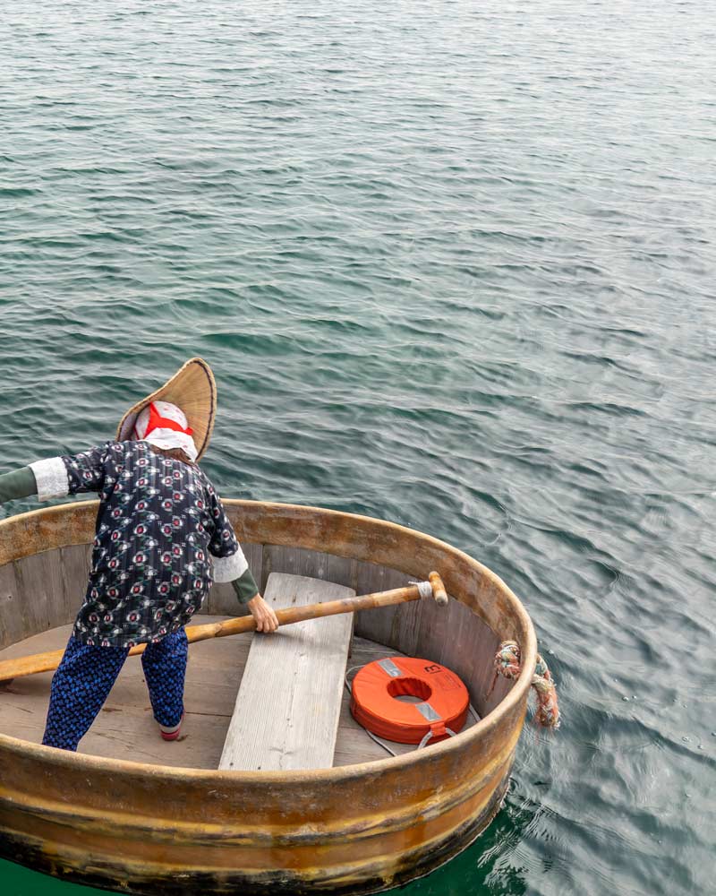 Traditional tub boats in Sado Japan