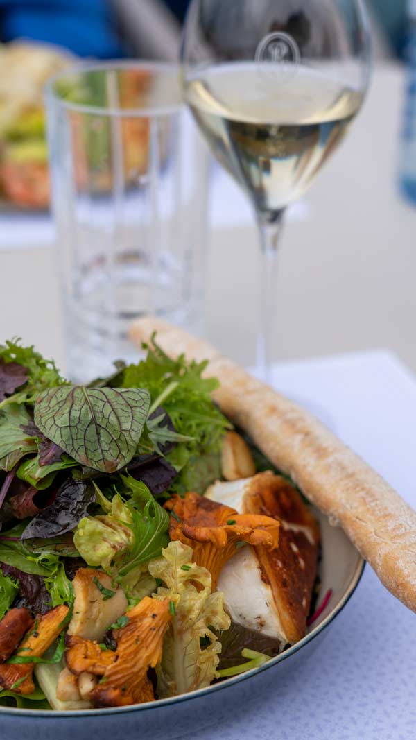 A rooftop salad at Seven Senses restaurant