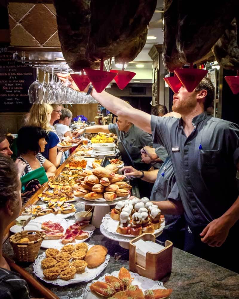 Pintxos on a bar in San Sebastian