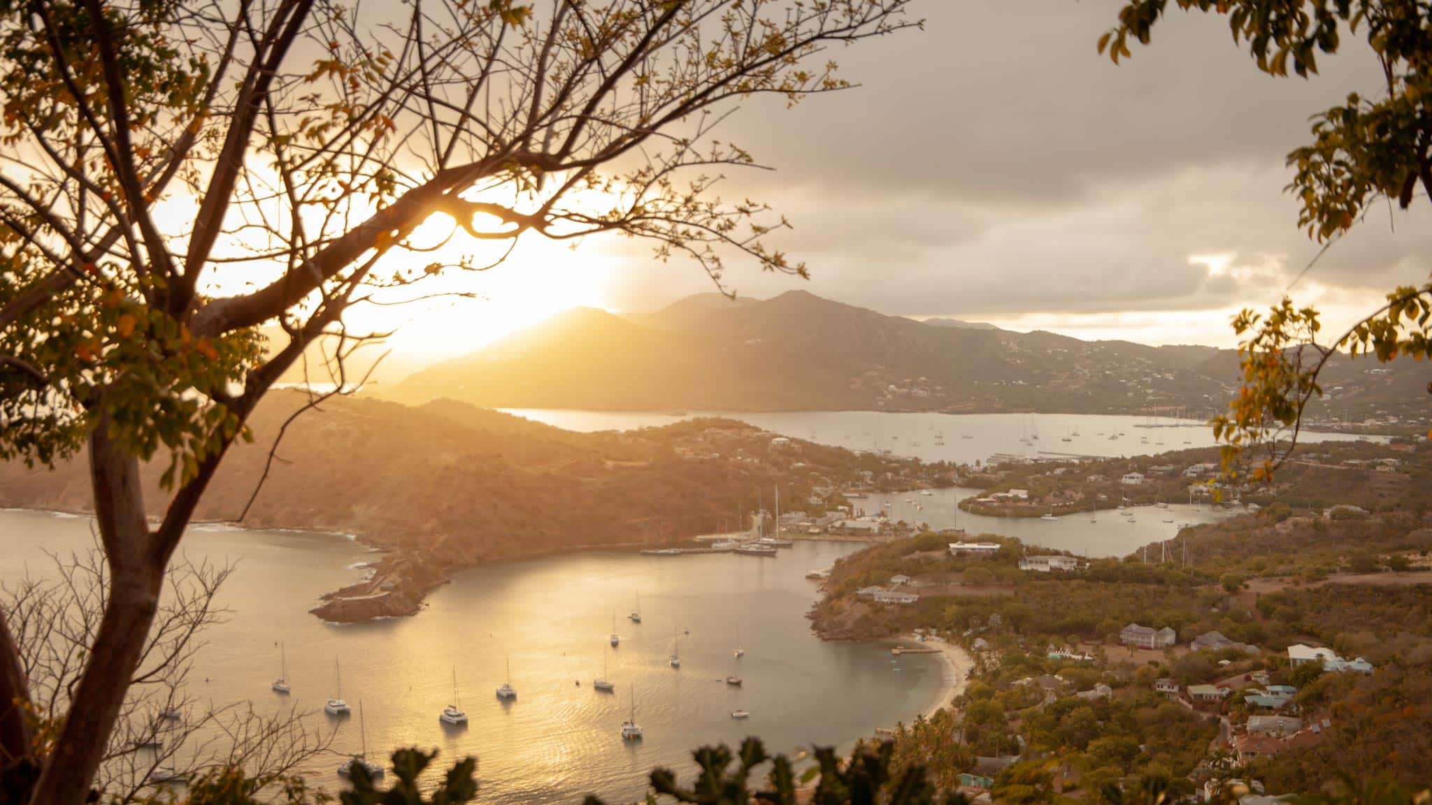 Shirley Heights viewpoint looking our on the bay in Antigua