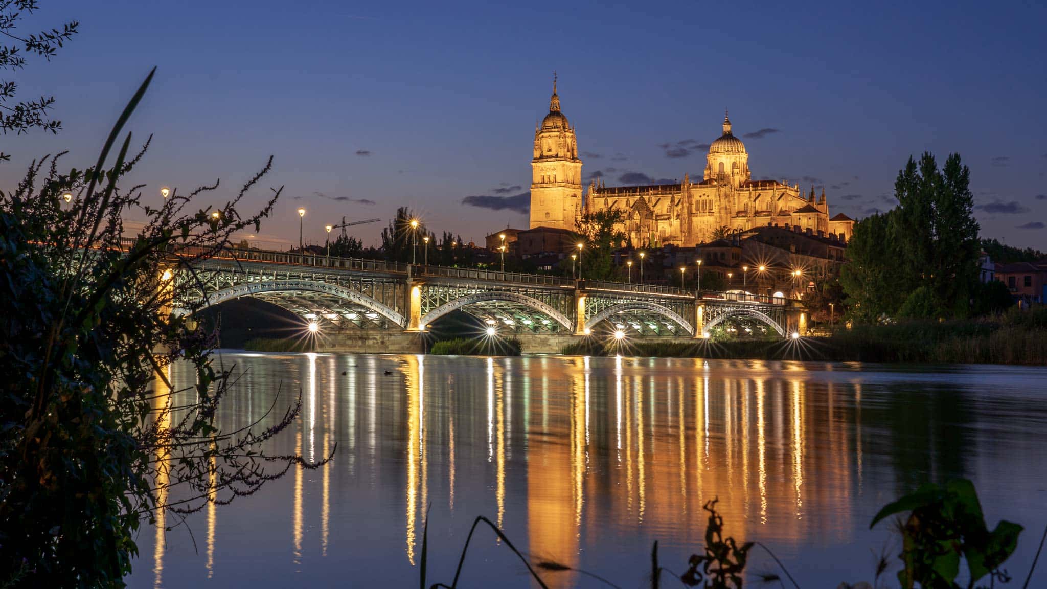 Salamanca as seen from the river at blue hour