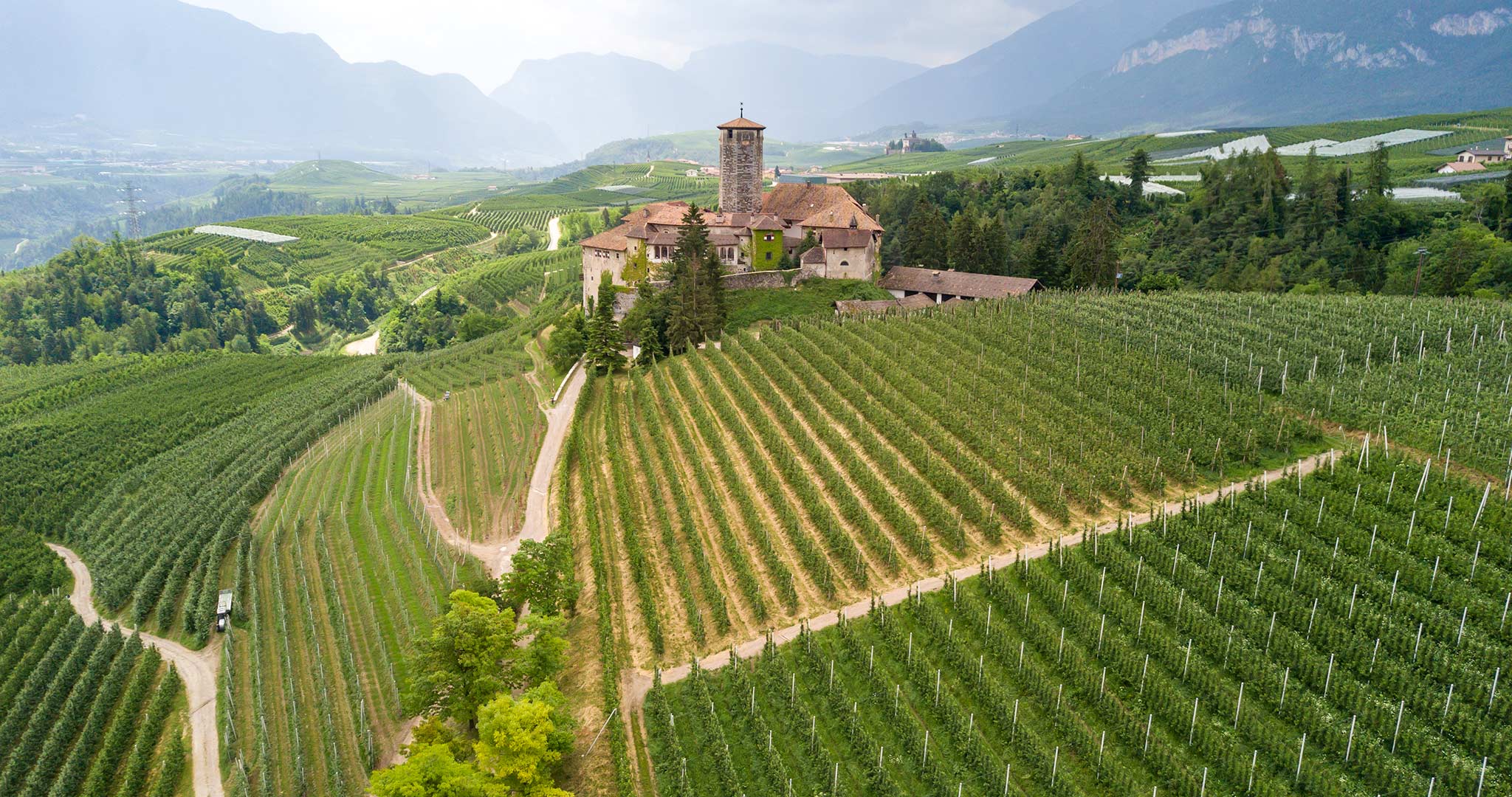 Castel Valer surrounded by orchards