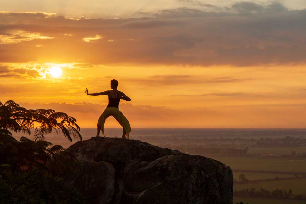 Sunrise Yoga from the hotel in Chau Doc