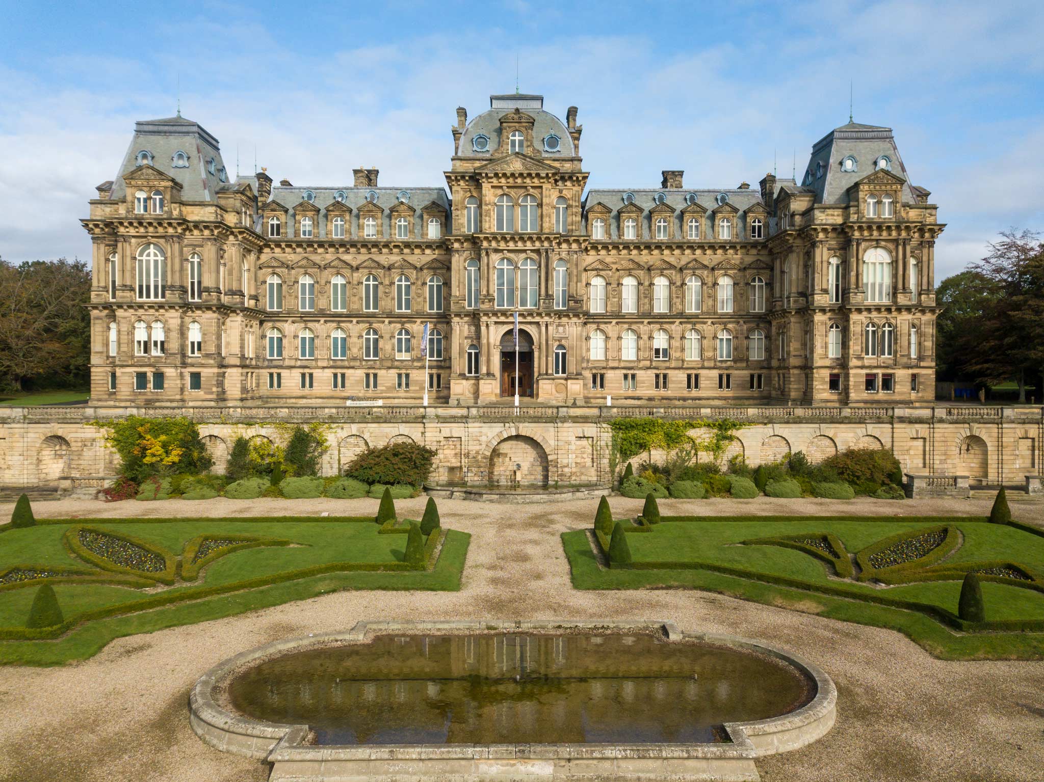 The Bowes Museum in Durham is a large french chateau style building set in manicured gardens