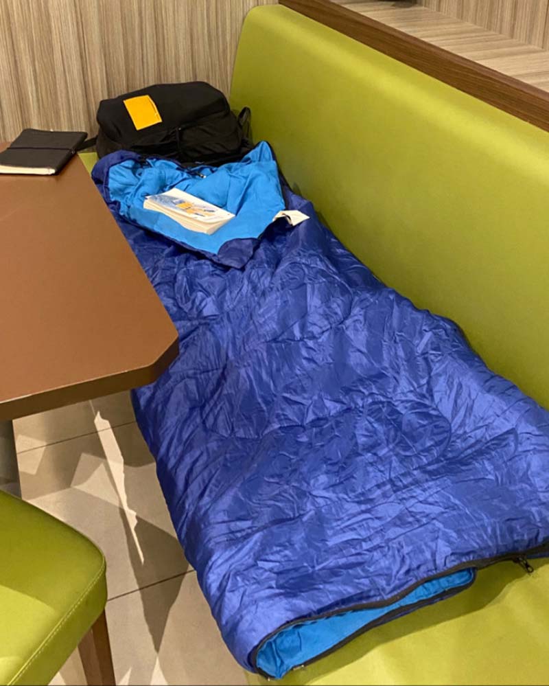 My sleeping bag on the ferry