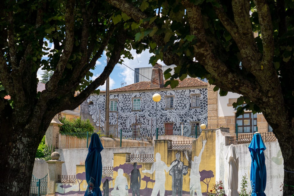 Street art in Fundão brightens various rundown buildings