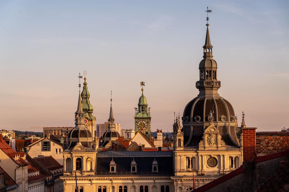 Sunset in Graz's Old Town